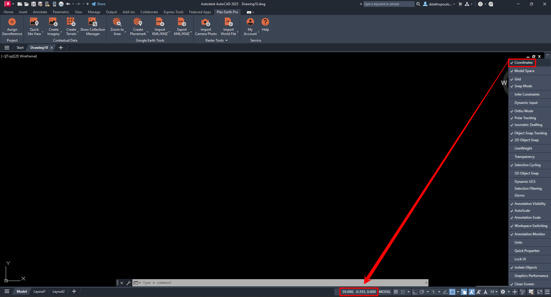 Show Coordinates in AutoCAD.png
