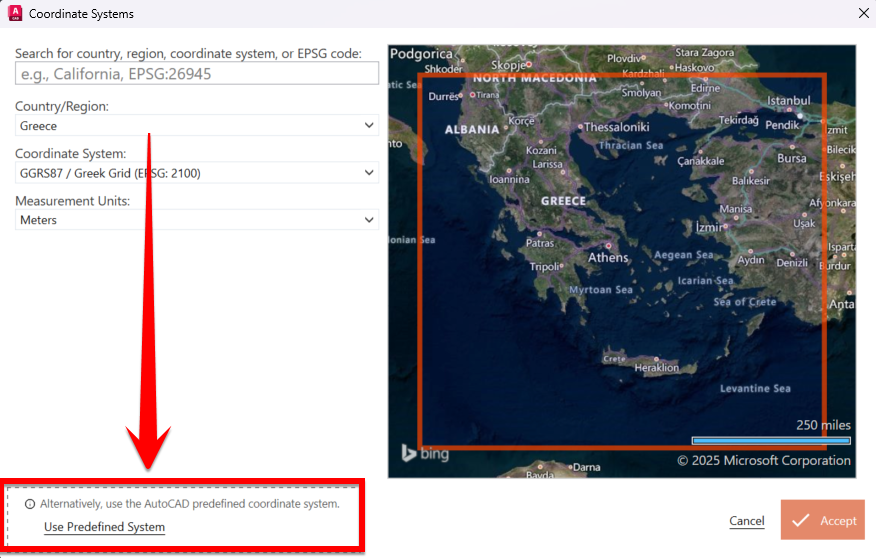 Use Predefined System to Georeference.png