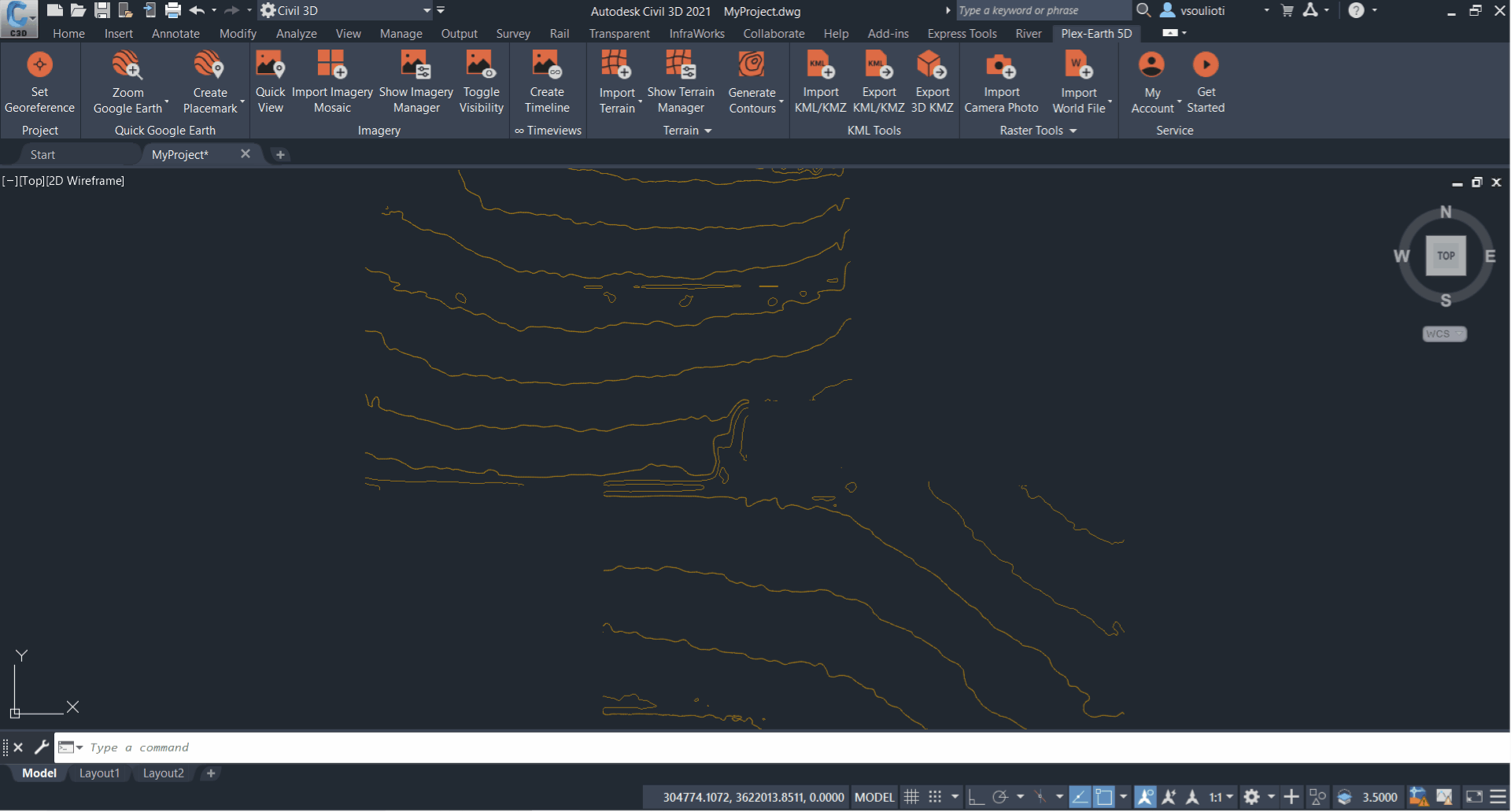 2D CONTOUR LINES ANIMATION PROCESS 