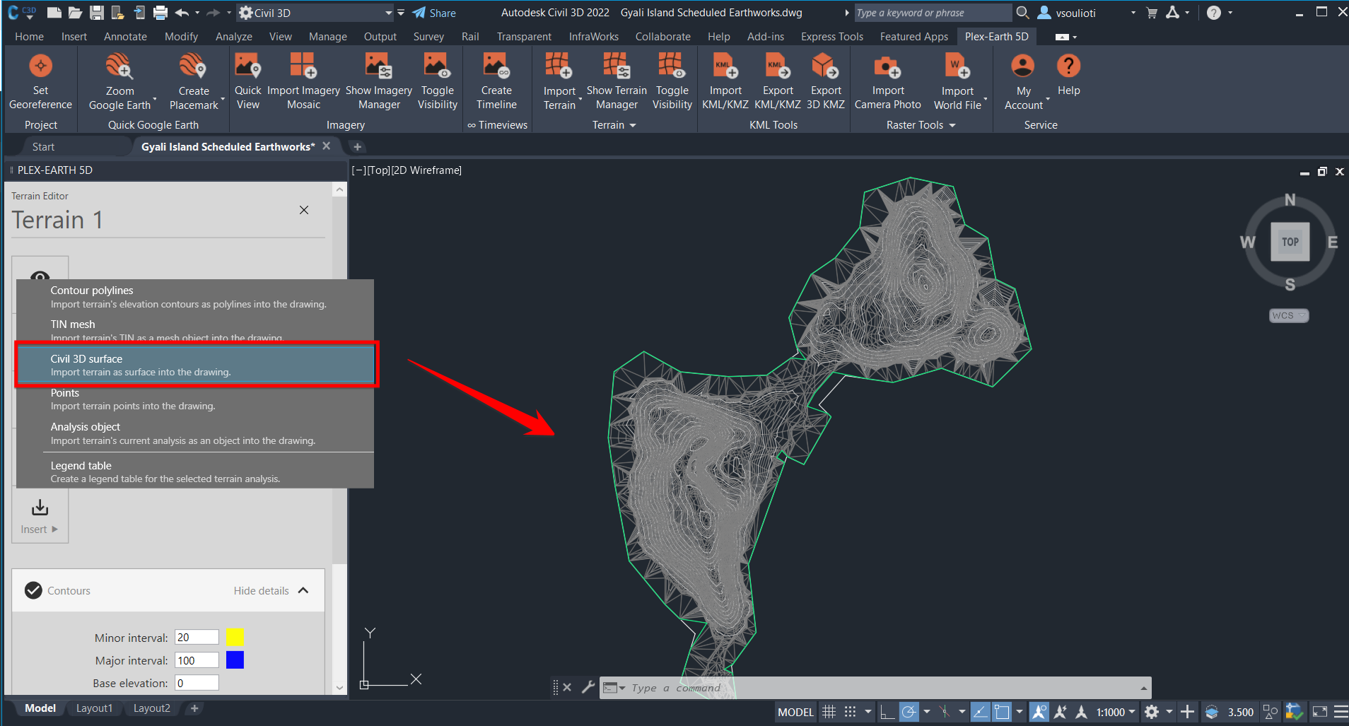 Autodesk Civil 3D Help, About Using Contour Data in Surfaces