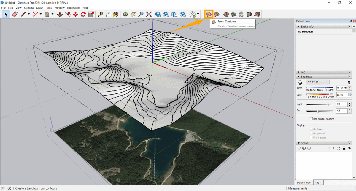 Create 3d Terrain Model In Sketchup Using Plex Earths Image And Contour Data Plex Earth 3294